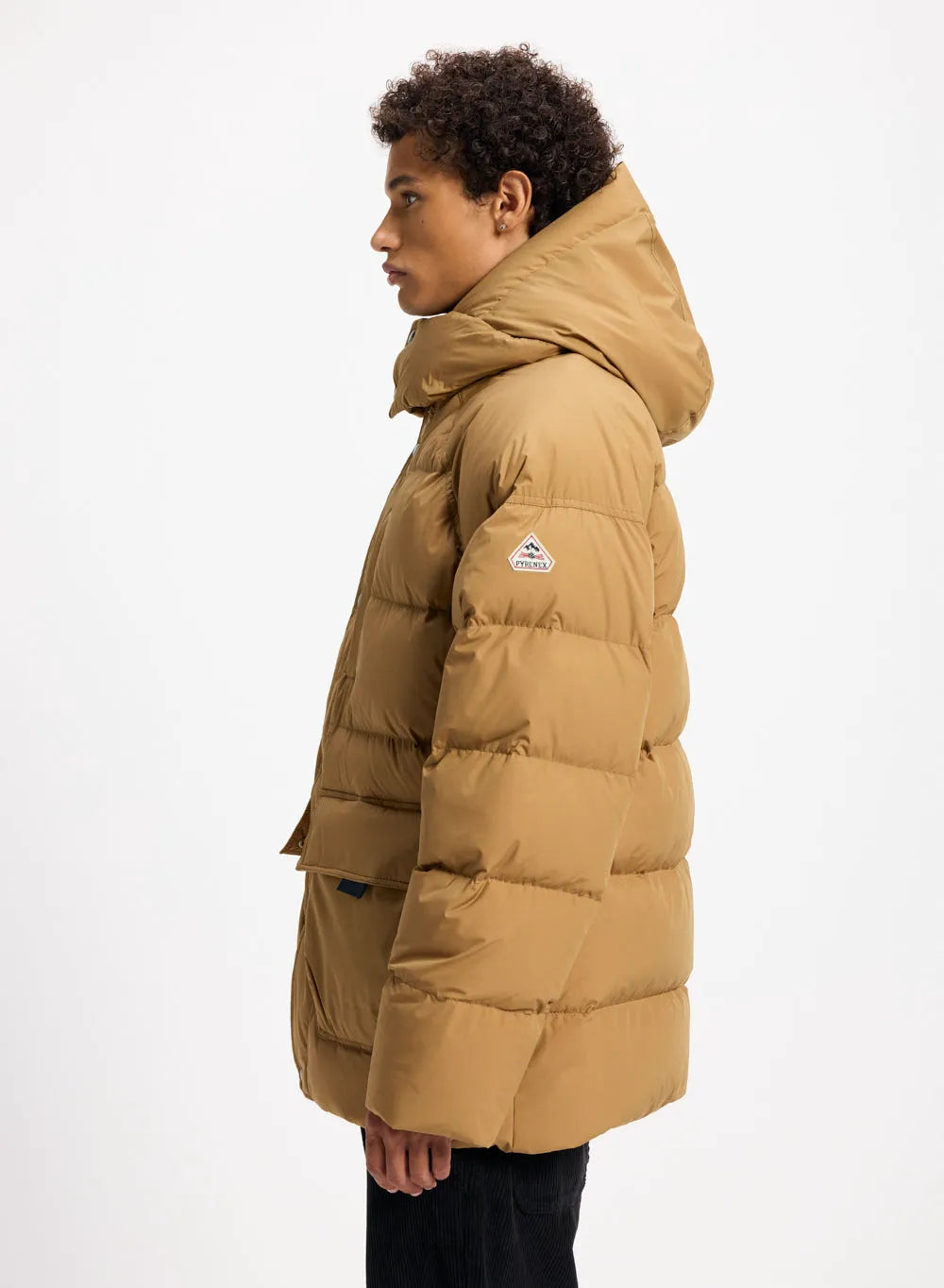 Men's winter down jacket in natural down Pyrenex Voyager ochre