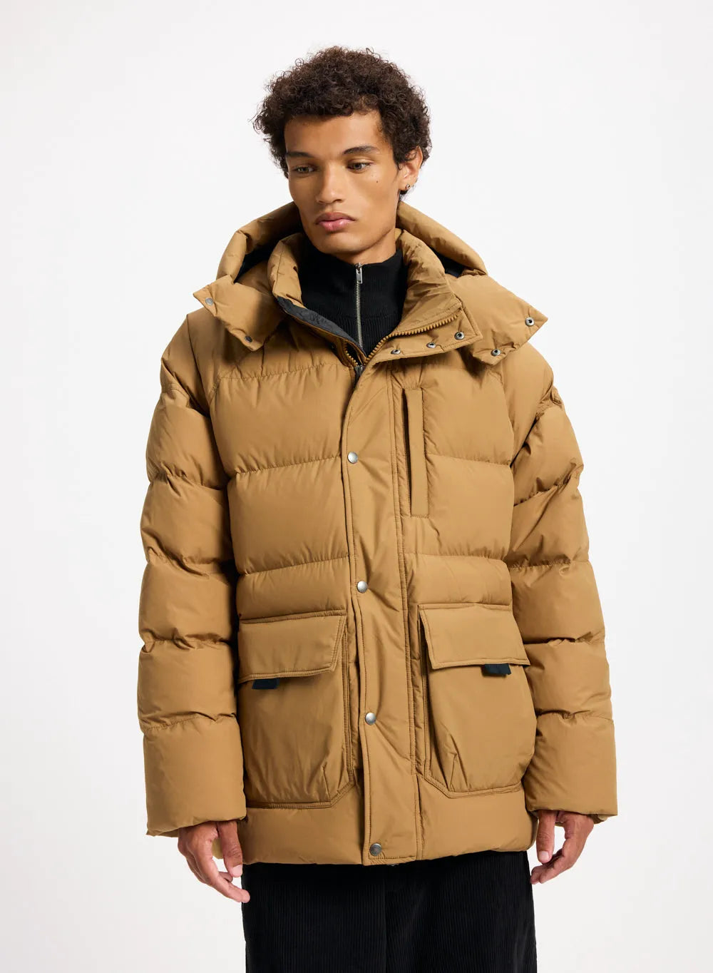 Men's winter down jacket in natural down Pyrenex Voyager ochre