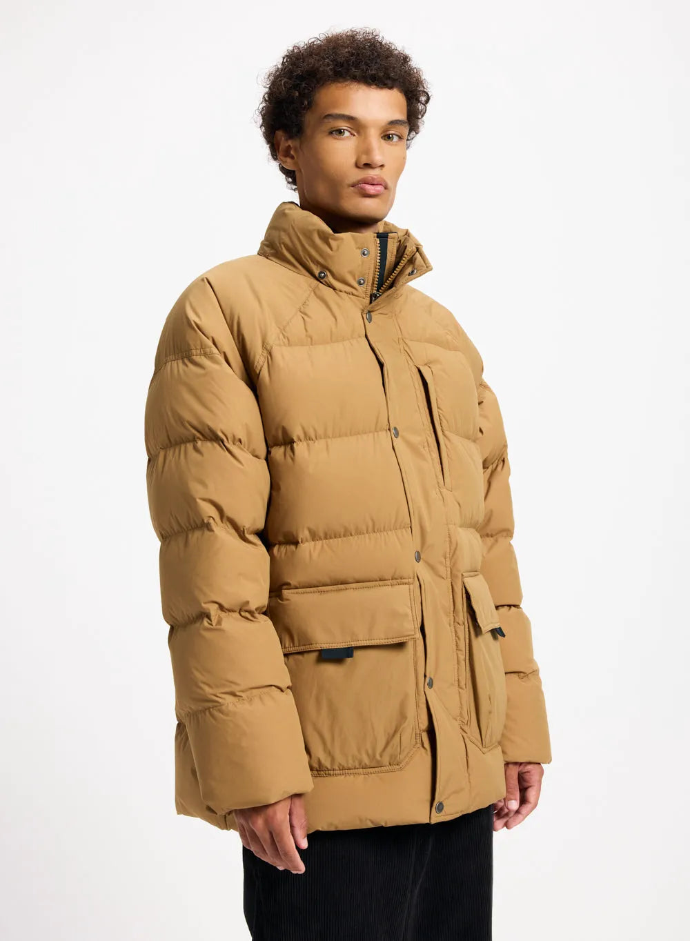 Men's winter down jacket in natural down Pyrenex Voyager ochre