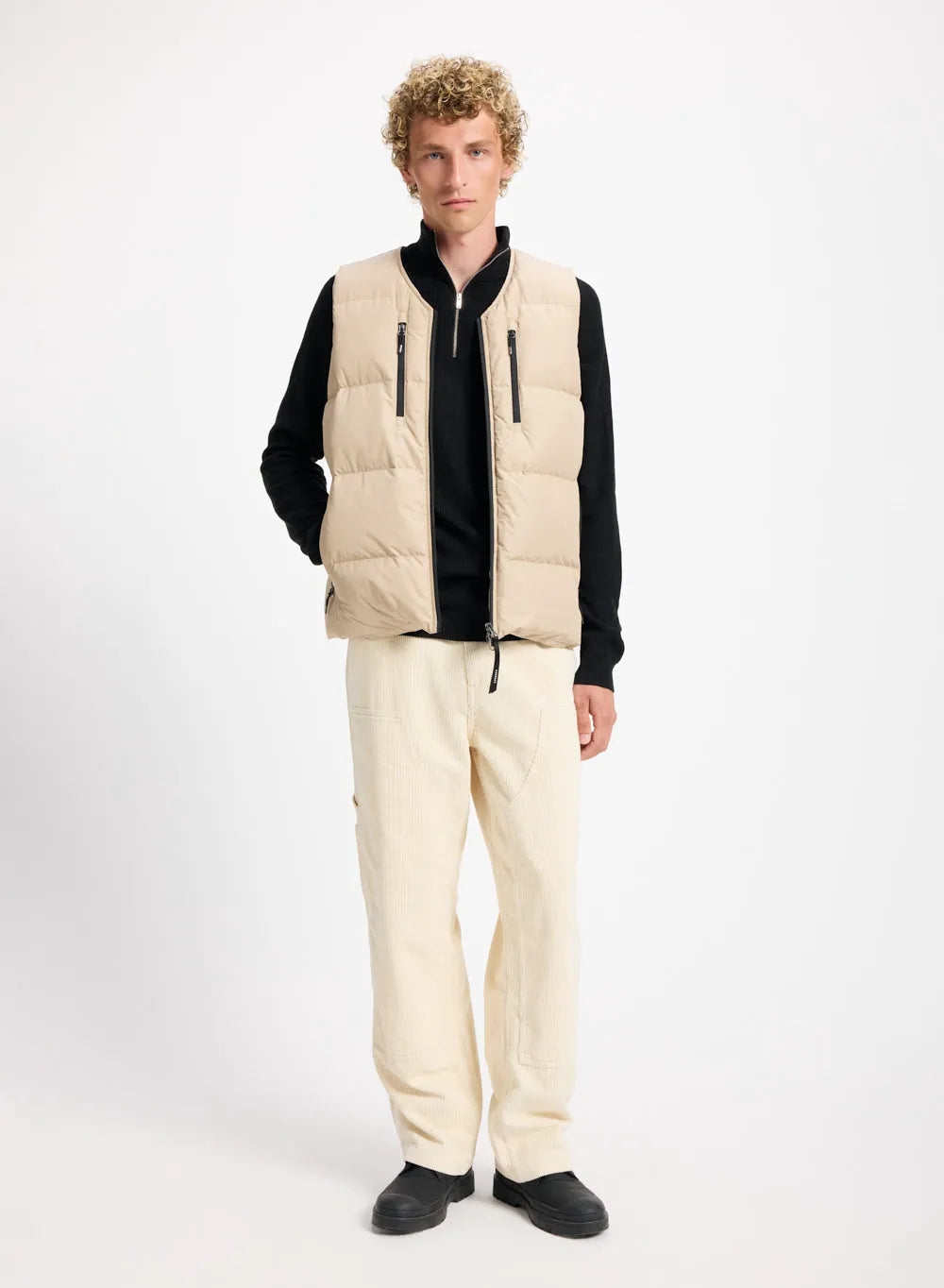 Pyrenex Solace men's sleeveless puffer jacket in beige