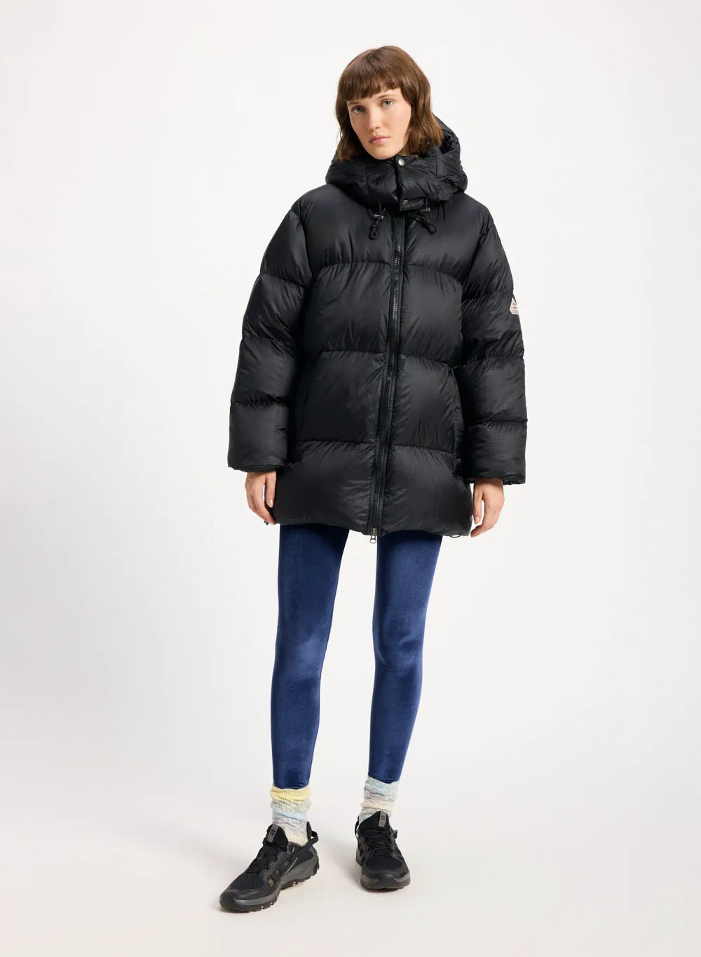 Pyrenex Shift Hooded Ripstop unisex warm down jacket in black