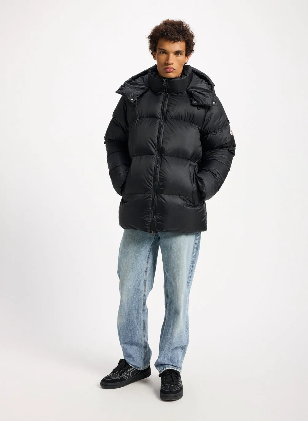 Pyrenex Shift Hooded Ripstop unisex warm down jacket in black