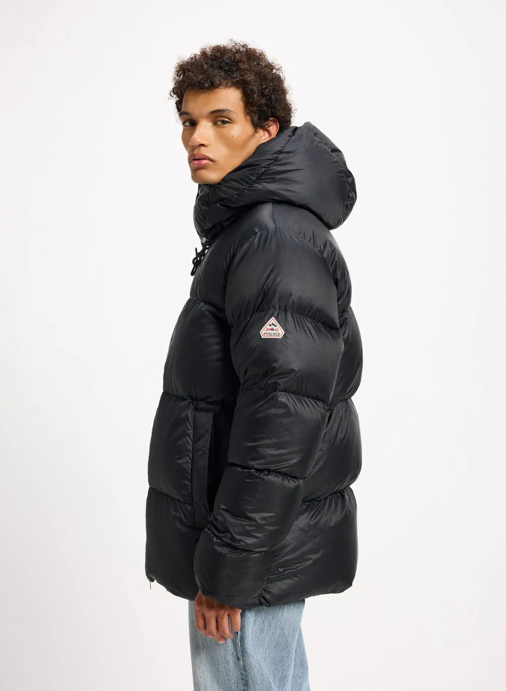 Pyrenex Shift Hooded Ripstop unisex warm down jacket in black
