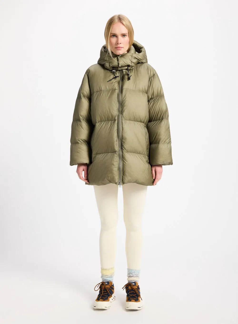 Pyrenex Shift Hooded Ripstop warm and ultra-lightweight unisex down jacket khaki
