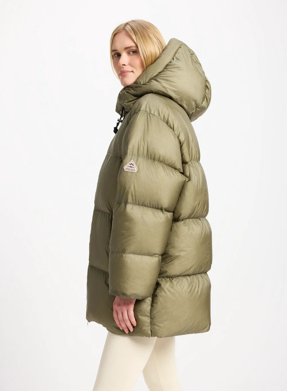 Pyrenex Shift Hooded Ripstop warm and ultra-lightweight unisex down jacket khaki