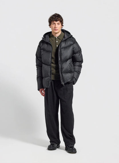 Winter hooded down jacket for men Pyrenex Helium black