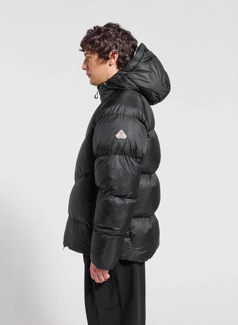 Winter hooded down jacket for men Pyrenex Helium black