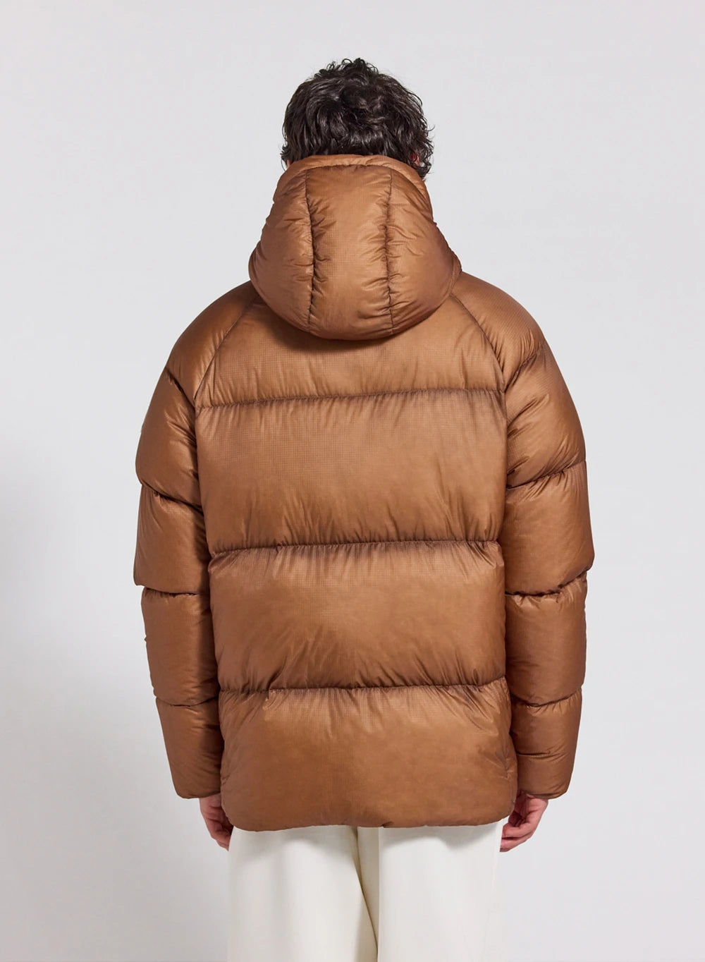 Men's winter hooded down jacket Pyrenex Helium in light brown