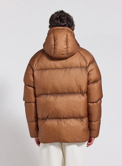Men's winter hooded down jacket Pyrenex Helium in light brown