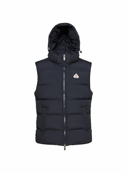 Pyrenex Spoutnic sleeveless down jacket with removable hood, black
