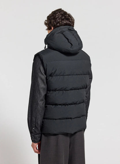 Pyrenex Spoutnic sleeveless down jacket with removable hood, black