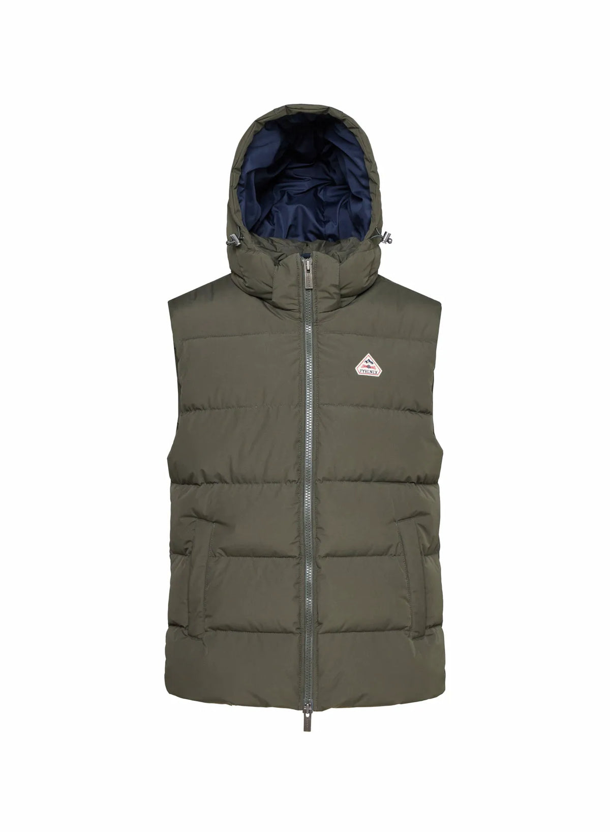 Pyrenex Spoutnic sleeveless down jacket with removable hood dark khaki