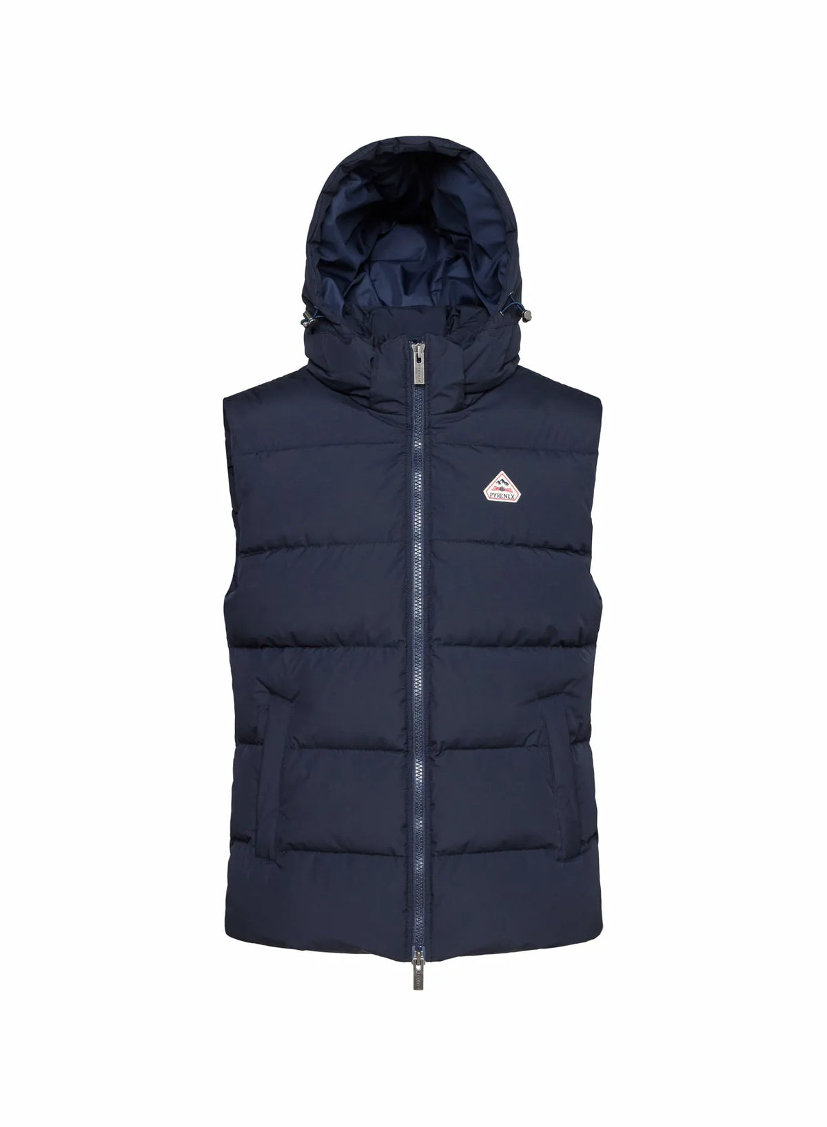 Pyrenex Spoutnic sleeveless down jacket with removable hood, dark navy