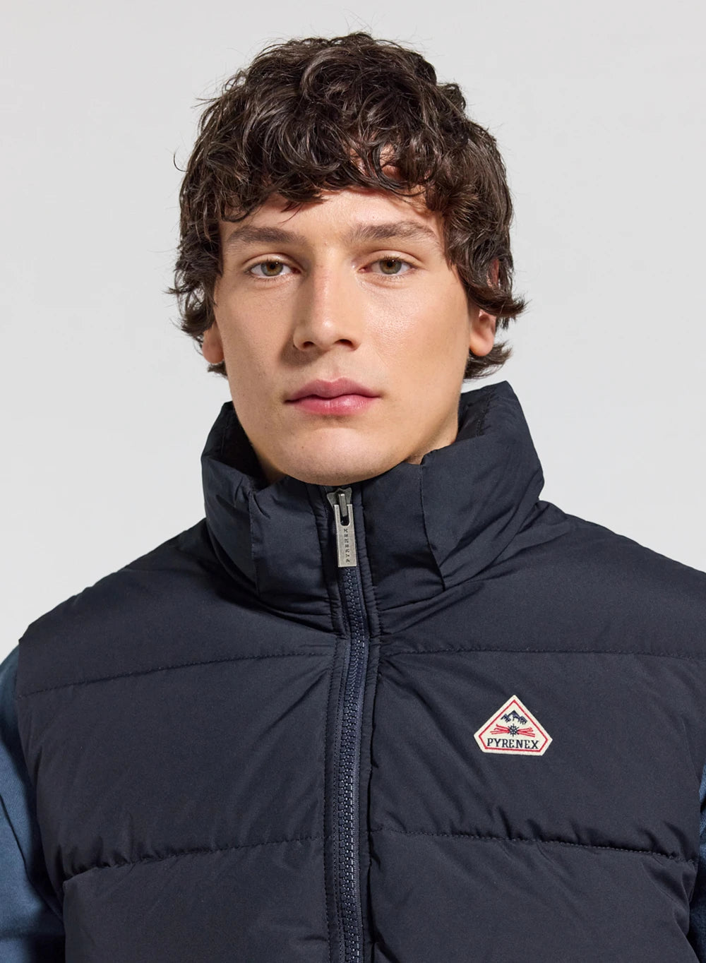 Pyrenex Spoutnic sleeveless down jacket with removable hood, dark navy