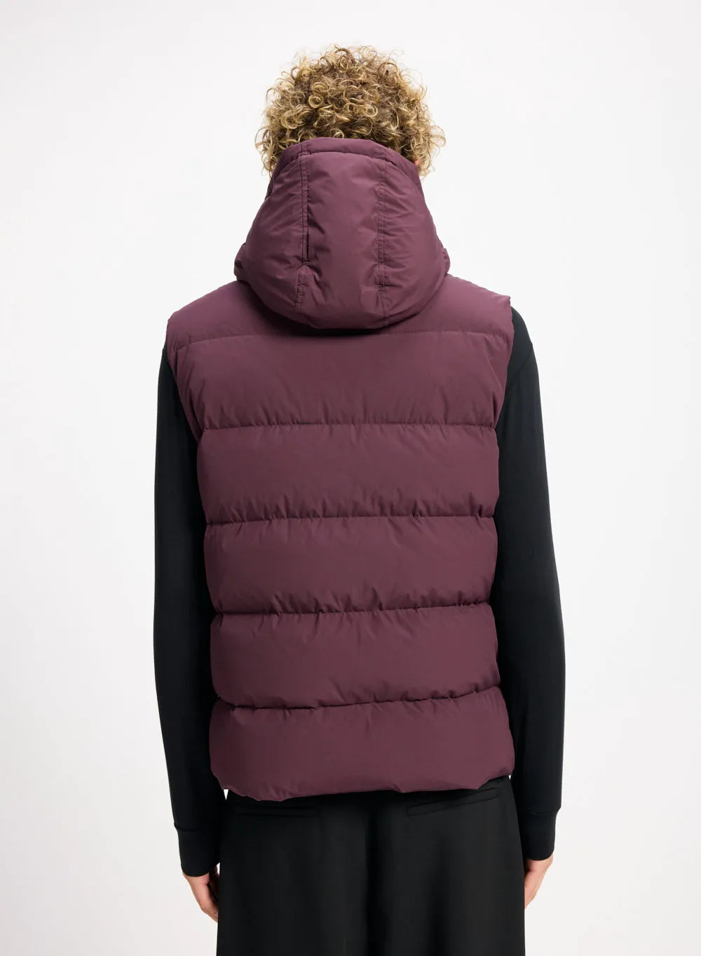 Pyrenex Spoutnic sleeveless down jacket with removable hood burgundy