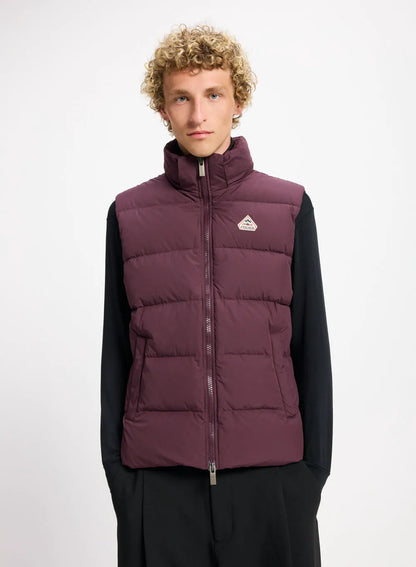 Pyrenex Spoutnic sleeveless down jacket with removable hood burgundy