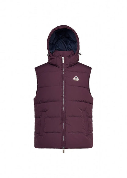 Pyrenex Spoutnic sleeveless down jacket with removable hood burgundy