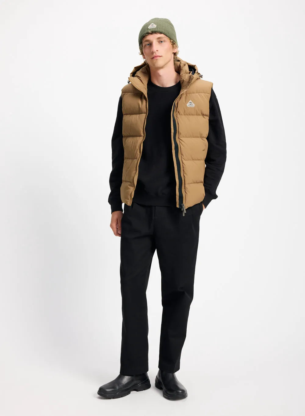 Pyrenex Spoutnic sleeveless down jacket with detachable hood in copper