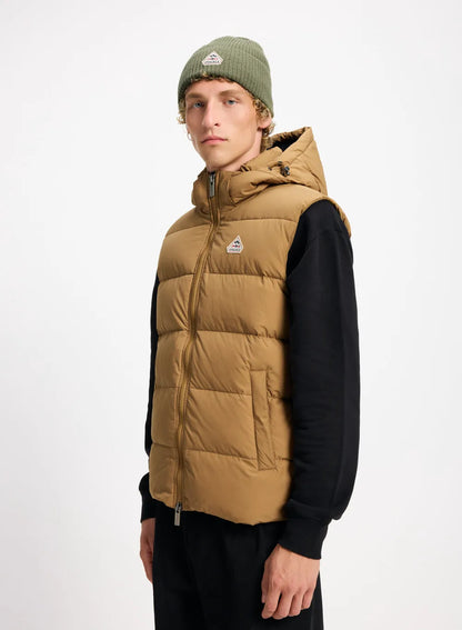 Pyrenex Spoutnic sleeveless down jacket with detachable hood in copper