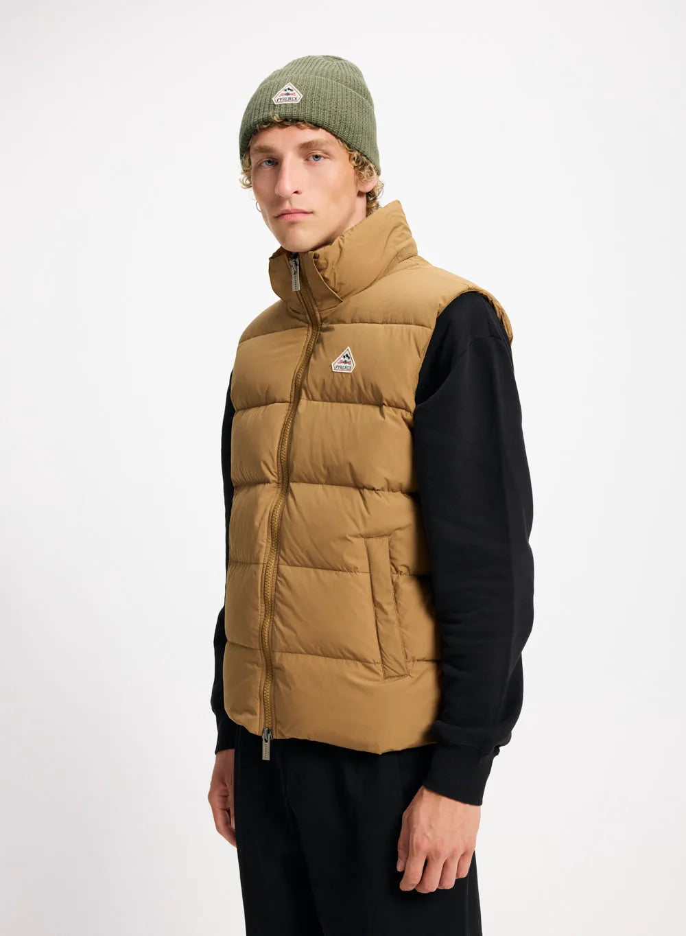 Pyrenex Spoutnic sleeveless down jacket with detachable hood in copper