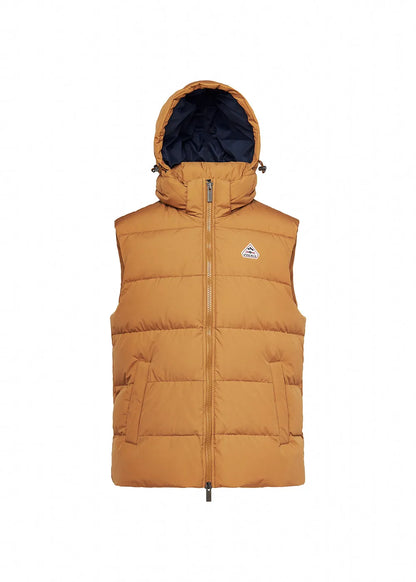 Pyrenex Spoutnic sleeveless down jacket with detachable hood in copper
