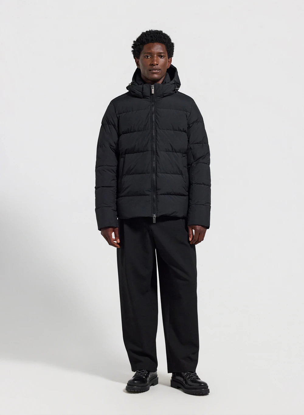 Down jacket with removable hood Pyrenex Spoutnic black