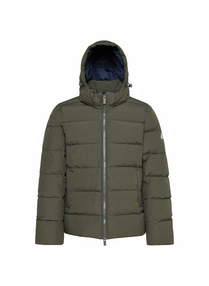 Down jacket with removable hood Pyrenex Spoutnic dark khaki