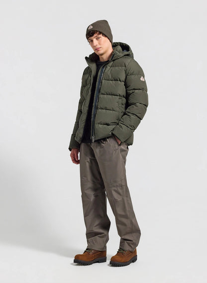 Down jacket with removable hood Pyrenex Spoutnic dark khaki