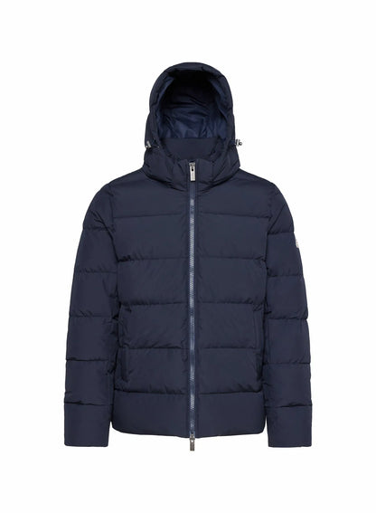 Pyrenex Spoutnic dark blue down jacket with detachable hood