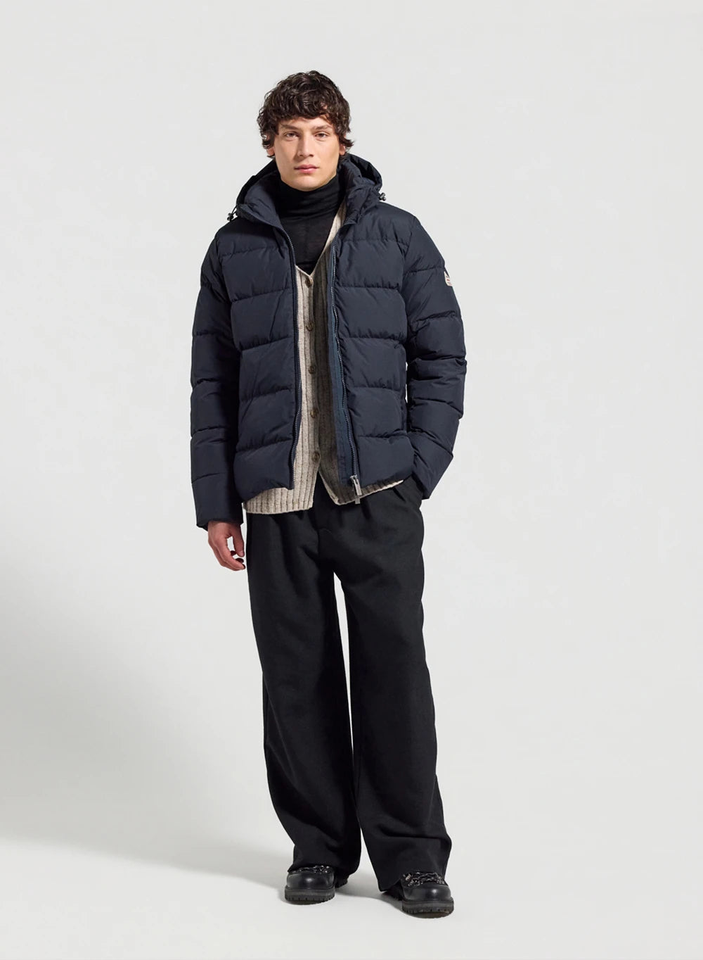 Pyrenex Spoutnic dark blue down jacket with detachable hood