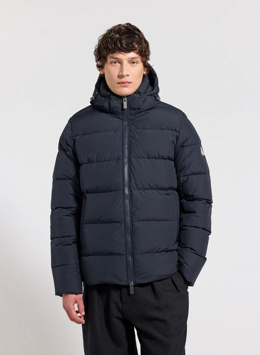 Pyrenex Spoutnic dark blue down jacket with detachable hood