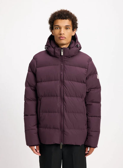 Pyrenex Spoutnic burgundy down jacket with detachable hood
