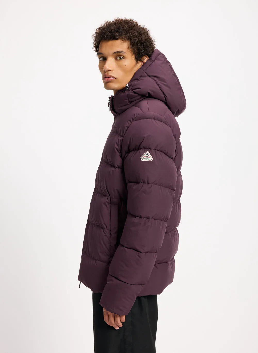 Pyrenex Spoutnic burgundy down jacket with detachable hood