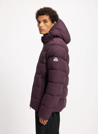 Pyrenex Spoutnic burgundy down jacket with detachable hood