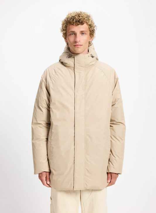 Hooded men's parka Pyrenex Spark in natural down light beige