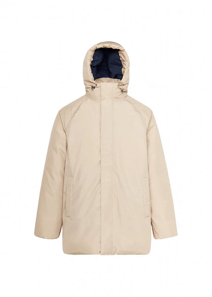 Hooded men's parka Pyrenex Spark in natural down light beige