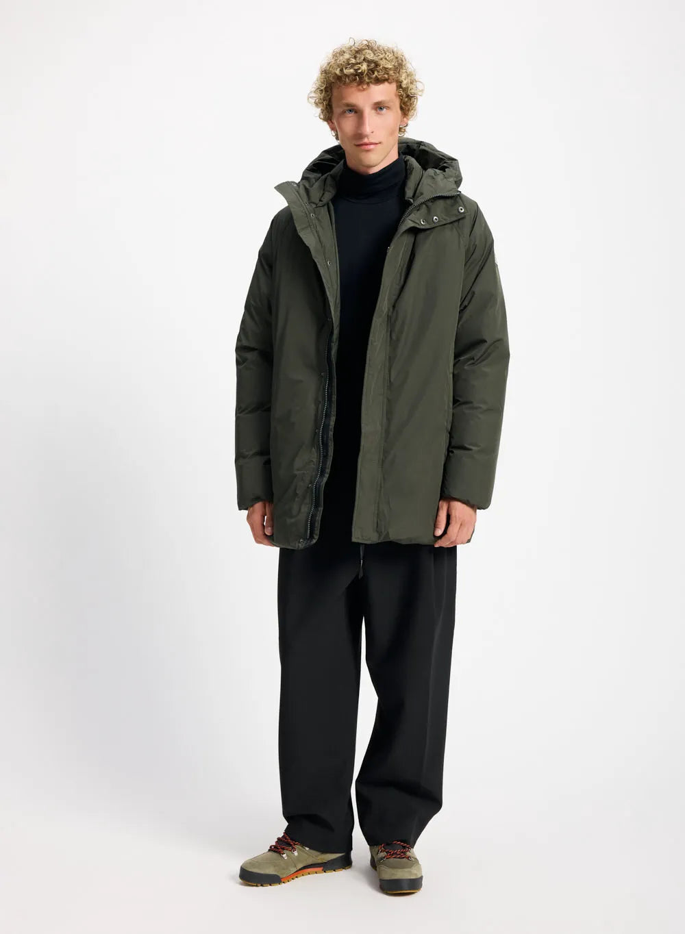 Hooded parka for men Pyrenex Spark in natural down khaki