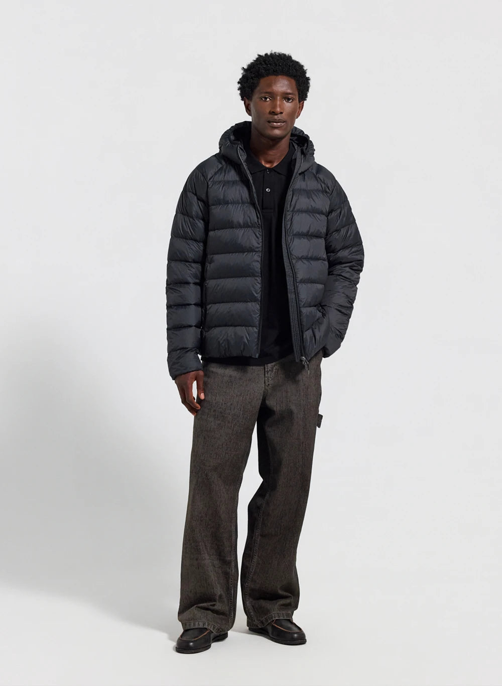 Men's hooded down jacket Pyrenex Arial black
