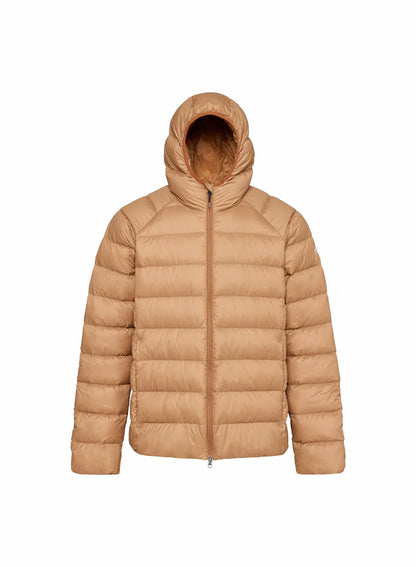 Men's hooded down jacket Pyrenex Arial light brown