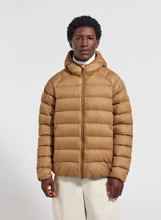 Men's hooded down jacket Pyrenex Arial light brown