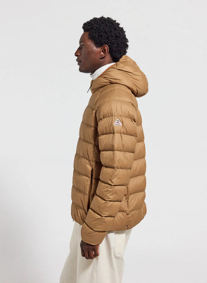 Men's hooded down jacket Pyrenex Arial light brown