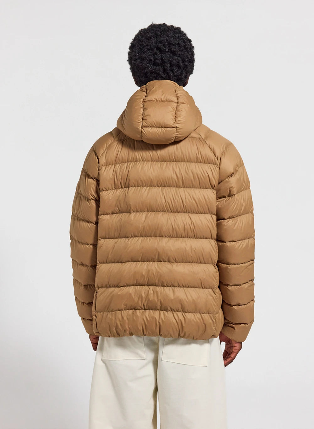 Men's hooded down jacket Pyrenex Arial light brown