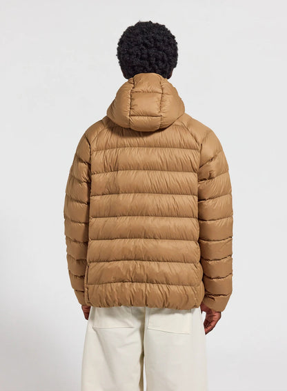 Men's hooded down jacket Pyrenex Arial light brown