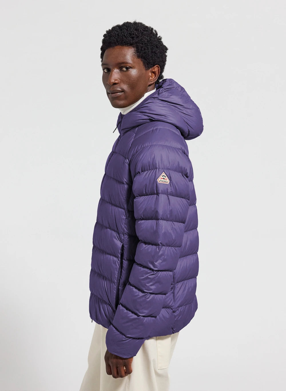 Men's hooded down jacket Pyrenex Arial purple