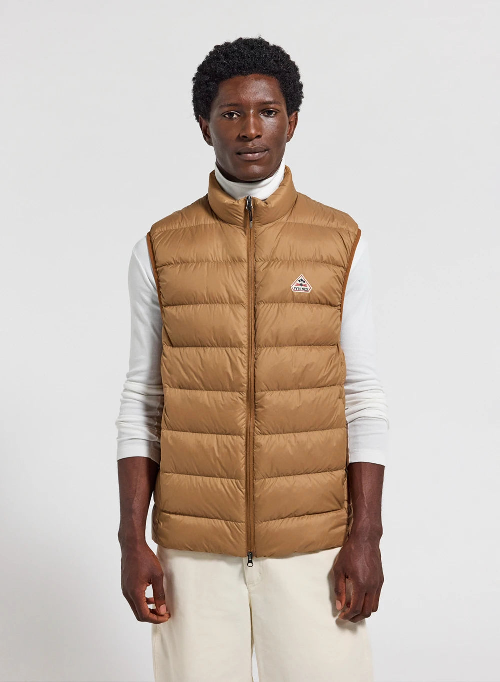 Men's sleeveless Pyrenex Arial down jacket in light brown