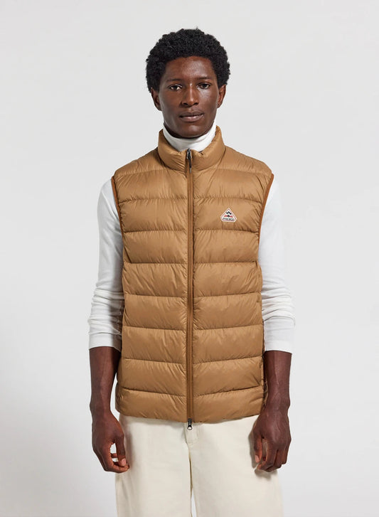 Men's sleeveless Pyrenex Arial down jacket in light brown