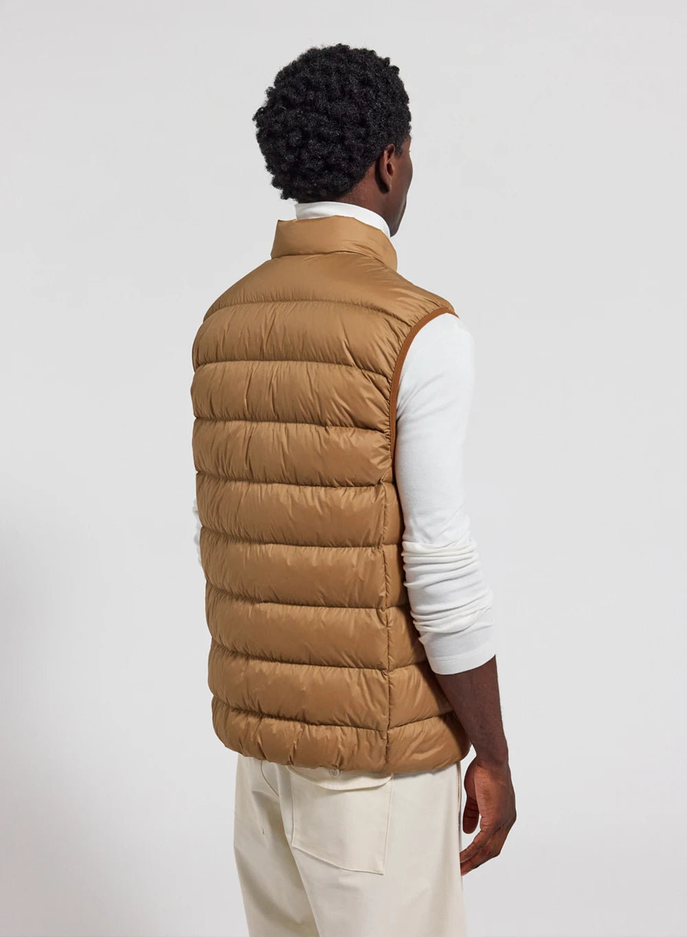Men's sleeveless Pyrenex Arial down jacket in light brown
