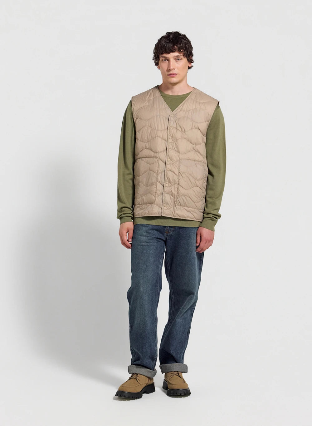 Pyrenex Handy Vest ultra-lightweight men's sleeveless down jacket in light beige