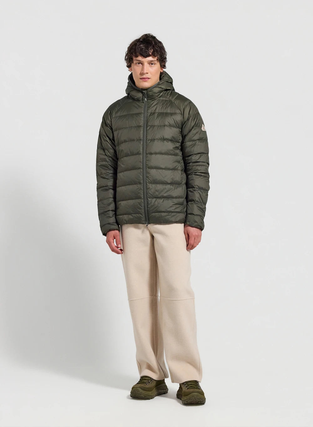 Pyrenex Guzet ultra-lightweight hooded down jacket khaki green