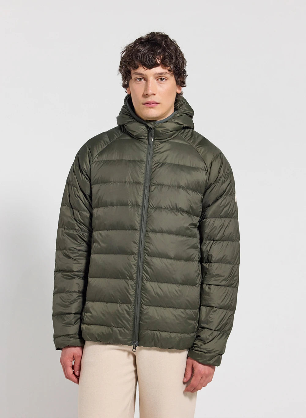 Pyrenex Guzet ultra-lightweight hooded down jacket khaki green